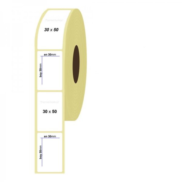 30 mm * 50 mm Termal Etiket (1000'li) (5-10 Adet)